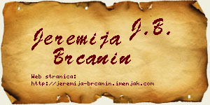 Jeremija Brčanin vizit kartica